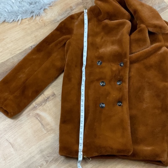 Lulu’s NWT Avante Brown Faux Fur Double Breasted Coat - Picture 12 of 13